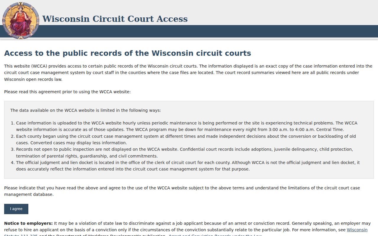 Wisconsin Circuit Court Access case search used for Menomonee Falls resident research